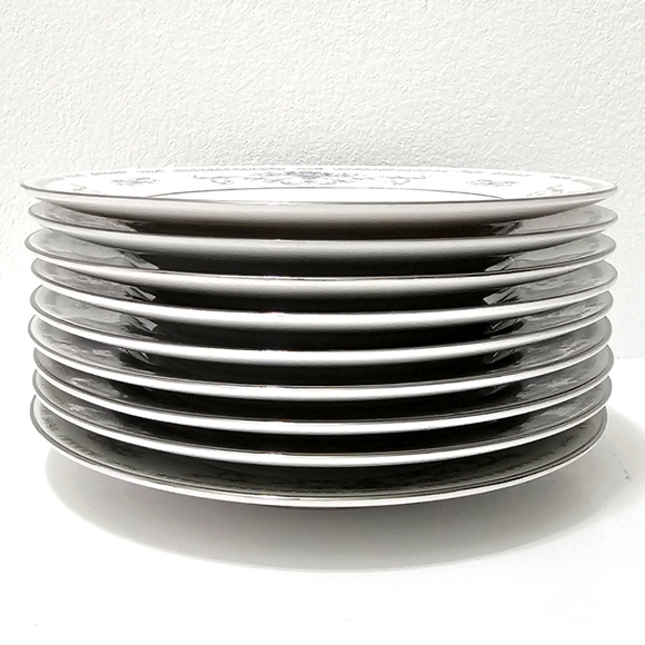 Diane by Fine China of Japan Blue Flower Scrolls - Bread & Butter Plate Set of 9 - Picture 5 of 10